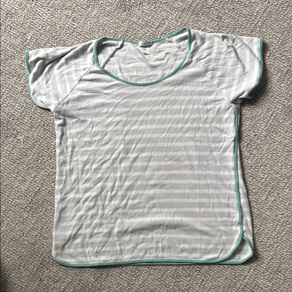Gray and Green Short Sleeve Tees with Nautical Stripes